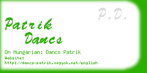 patrik dancs business card